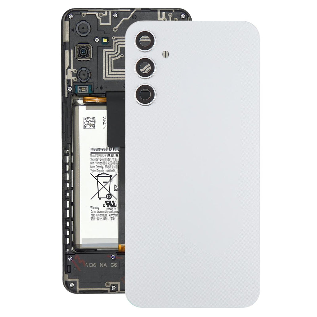 For Samsung Galaxy A34 SM-A346B Battery Back Cover with Camera Lens Frame(Silver)