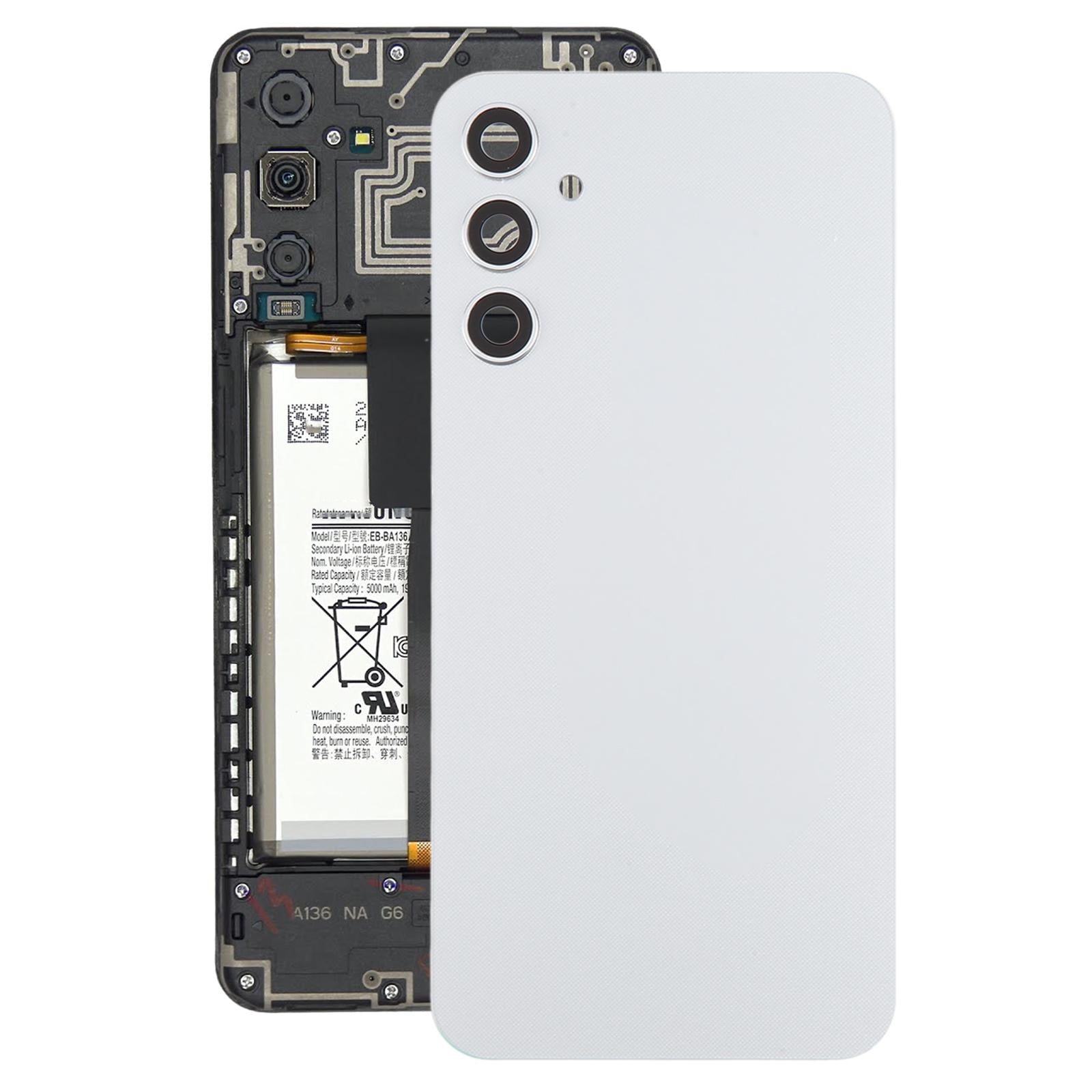 For Samsung Galaxy A34 SM-A346B Battery Back Cover with Camera Lens Frame(Silver)
