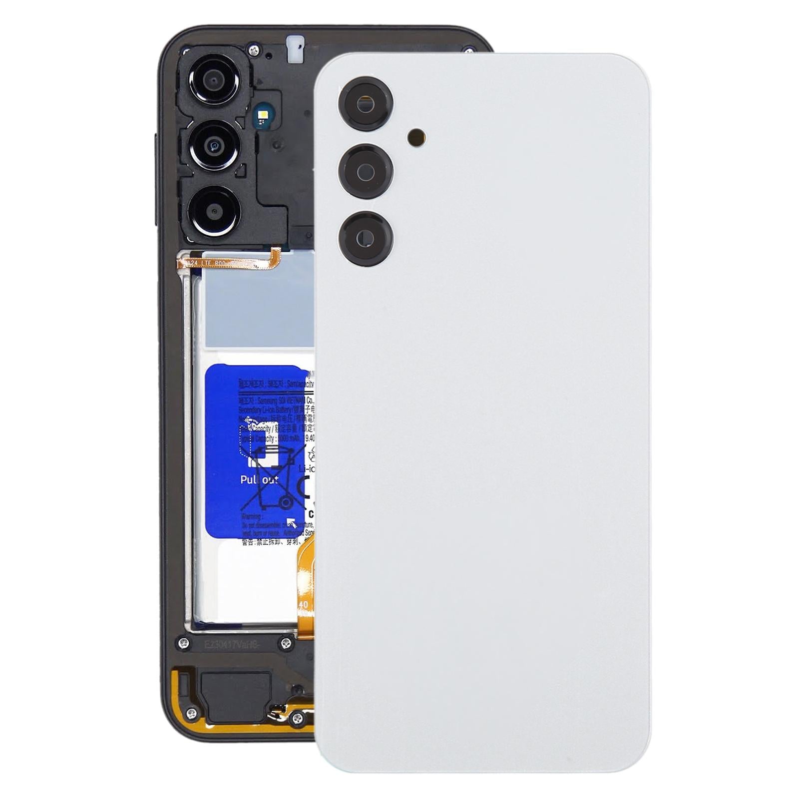 For Samsung Galaxy A24 SM-A245 Battery Back Cover with Camera Lens Frame(Silver)