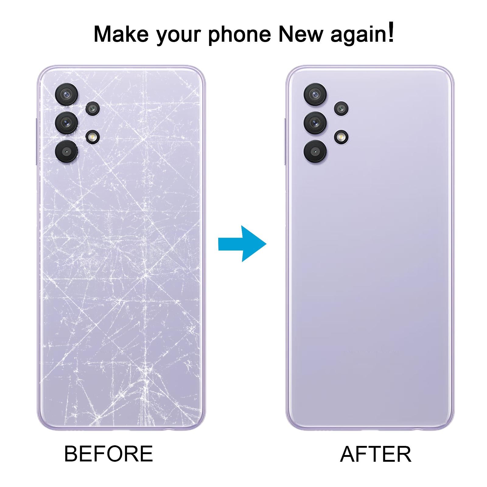 For Samsung Galaxy A32 4G SM-A325F Battery Back Cover with Camera Lens Frame(Purple)