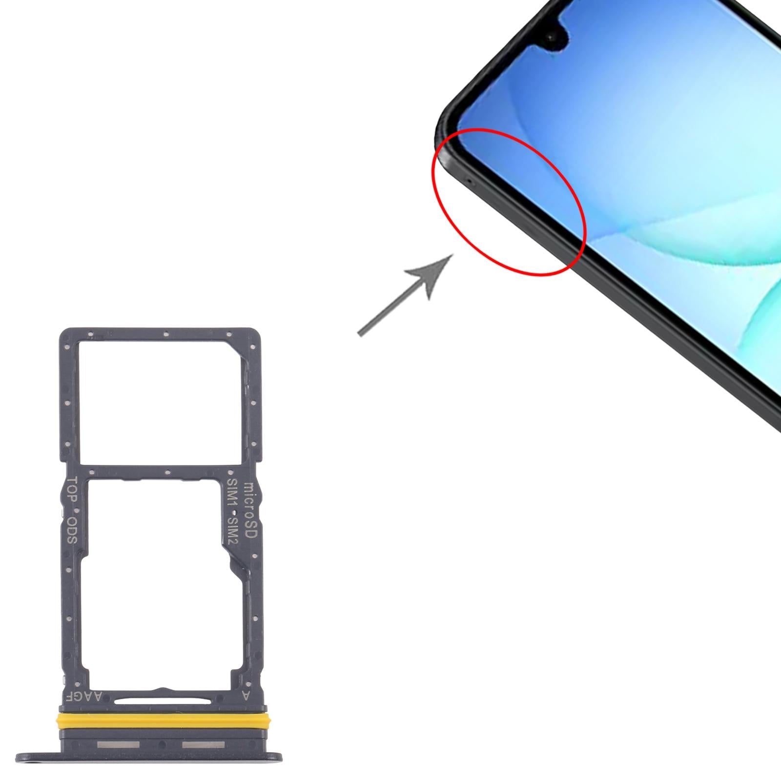 For Samsung Galaxy A17 5G SM-A176B Original SIM + SIM / Micro SD Card Tray (Black)