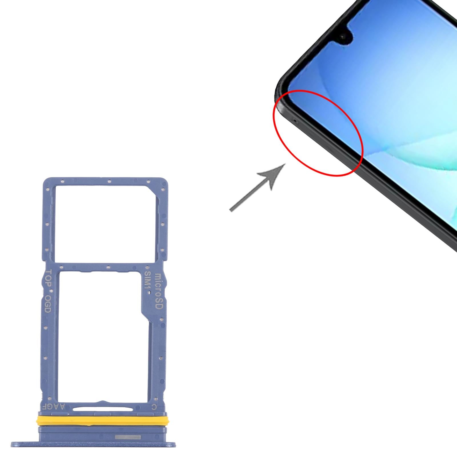 For Samsung Galaxy A17 5G SM-A176U Original SIM + Micro SD Card Tray (Blue)