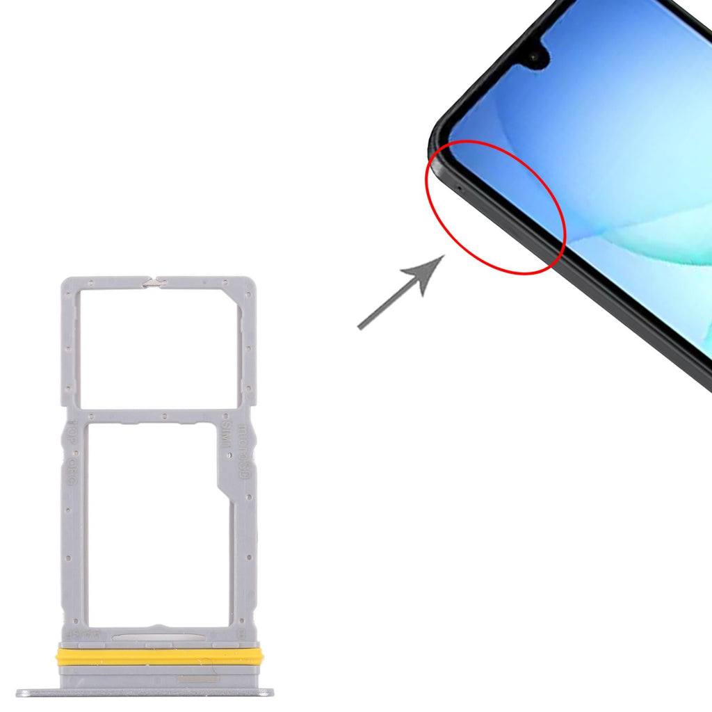 For Samsung Galaxy A17 5G SM-A176U Original SIM + Micro SD Card Tray (Silver)