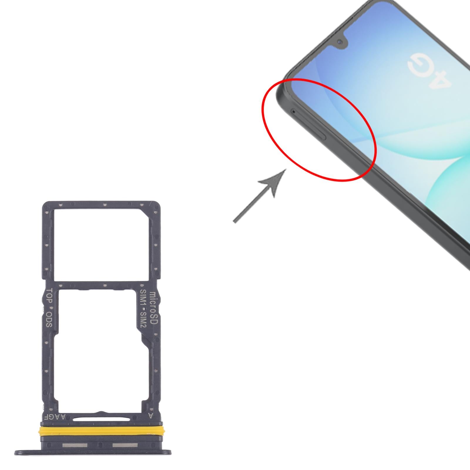 For Samsung Galaxy A17 4G SM-A175F Original SIM + SIM / Micro SD Card Tray (Black)