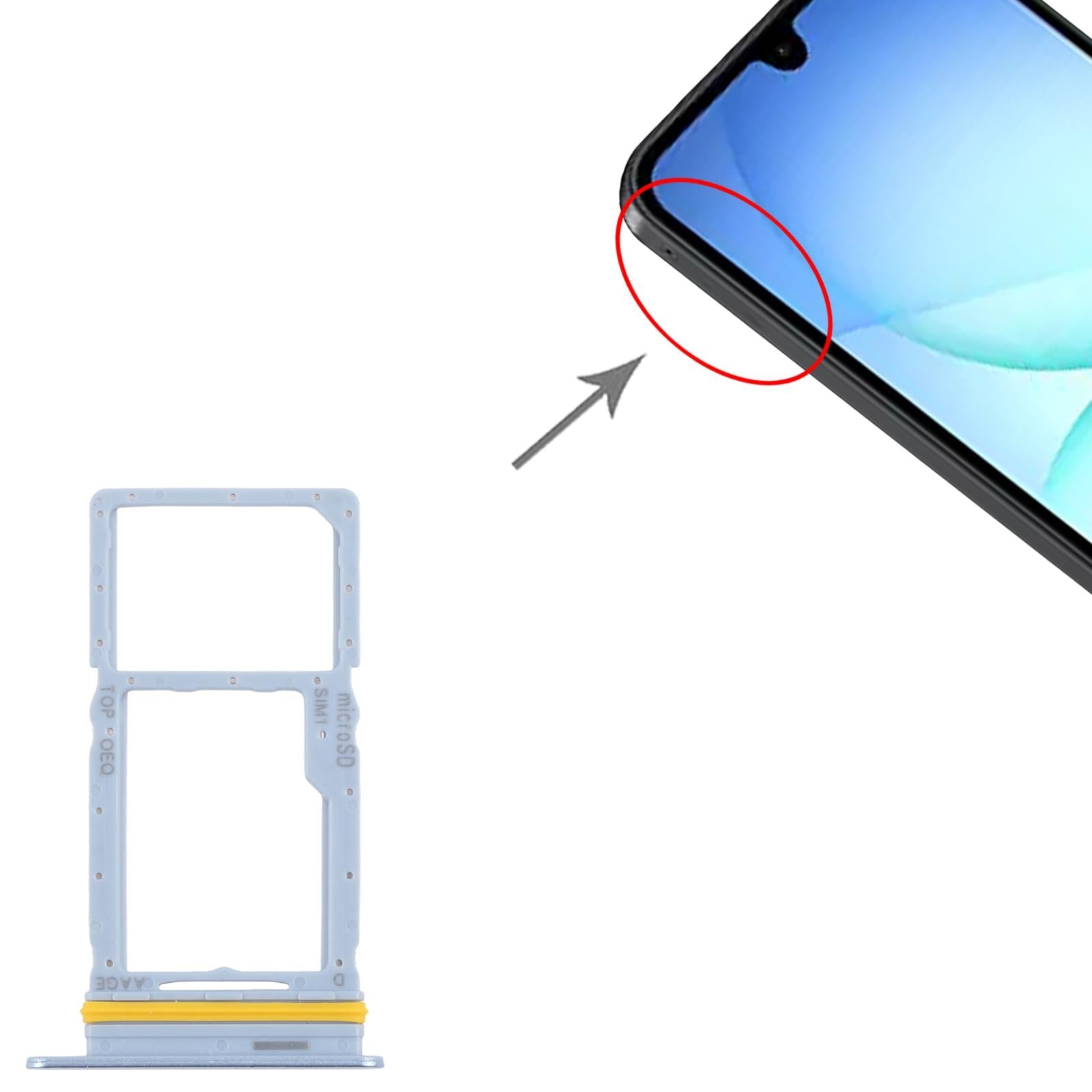 For Samsung Galaxy A17 4G SM-A175U Original SIM + Micro SD Card Tray (Blue)