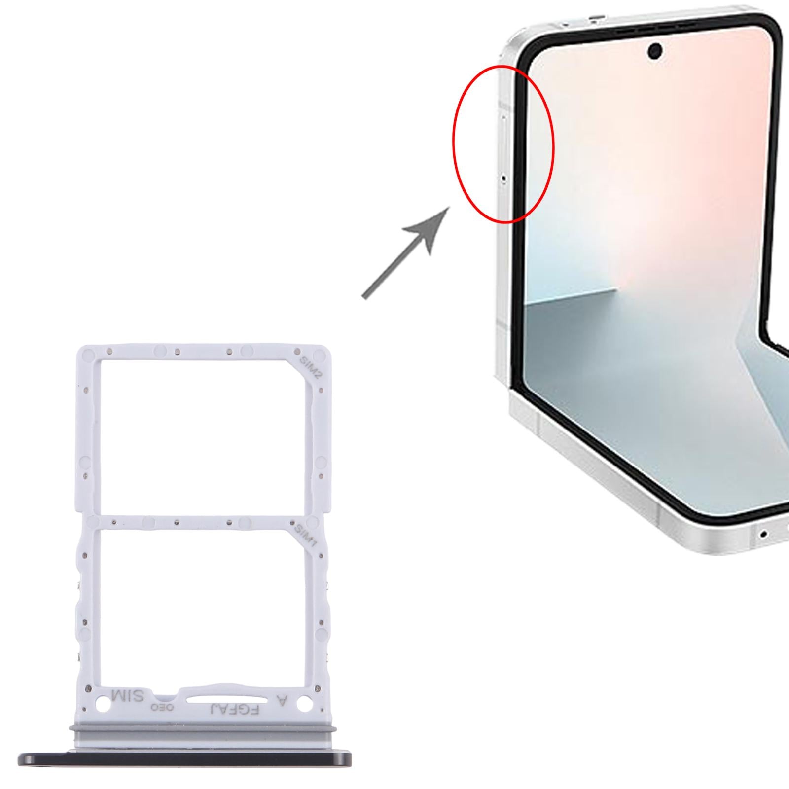 For Samsung Galaxy Z Flip7 FE SM-F761B Original SIM + SIM Card Tray (Black)