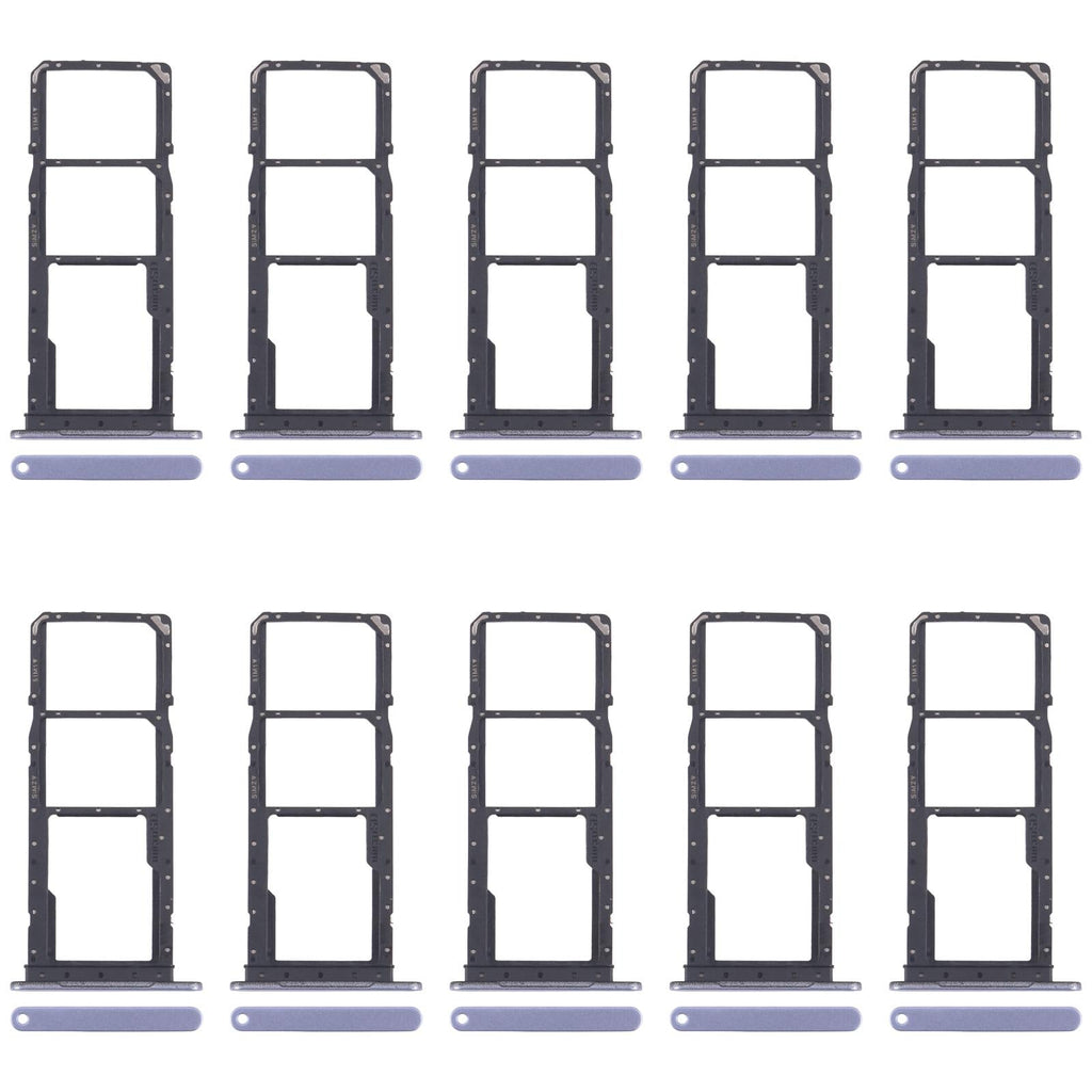 For Samsung Galaxy A07 4G SM-A075F Original 10pcs SIM Card Tray + SIM Card Tray + Micro SD Card Tray (Blue)