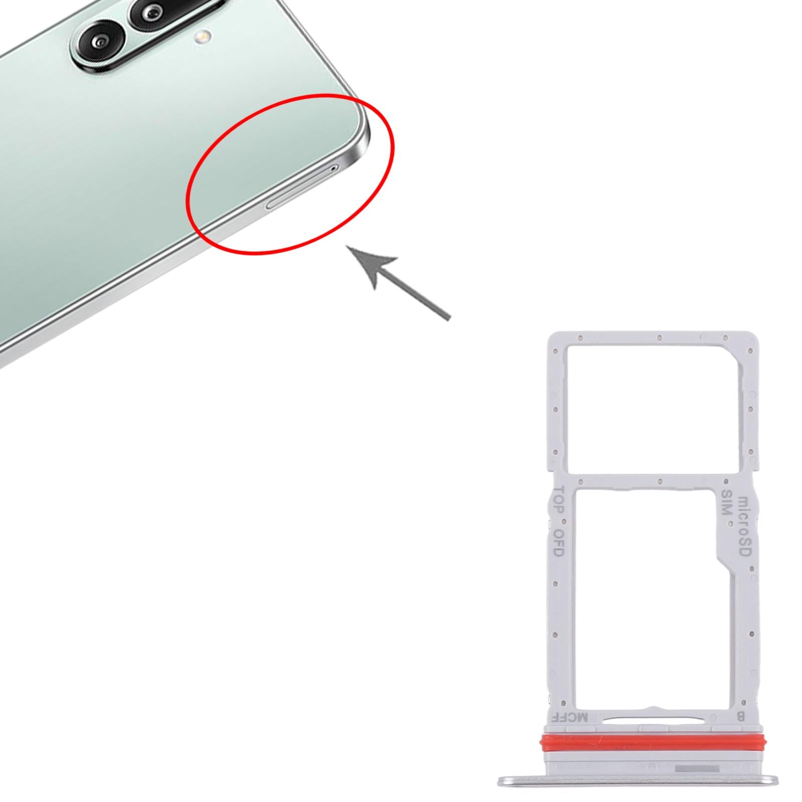 For Samsung Galaxy M36 SM-M366P 10pcs Original SIM + Micro SD Card Tray (Silver)