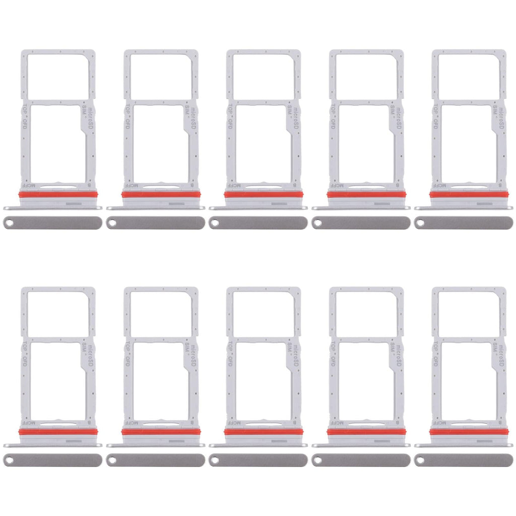 For Samsung Galaxy M36 SM-M366P 10pcs Original SIM + Micro SD Card Tray (Silver)