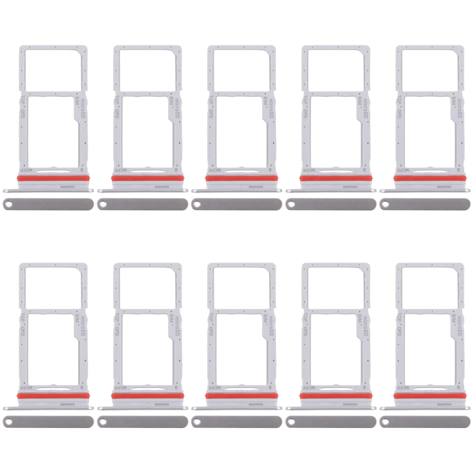 For Samsung Galaxy M36 SM-M366P 10pcs Original SIM + Micro SD Card Tray (Silver)