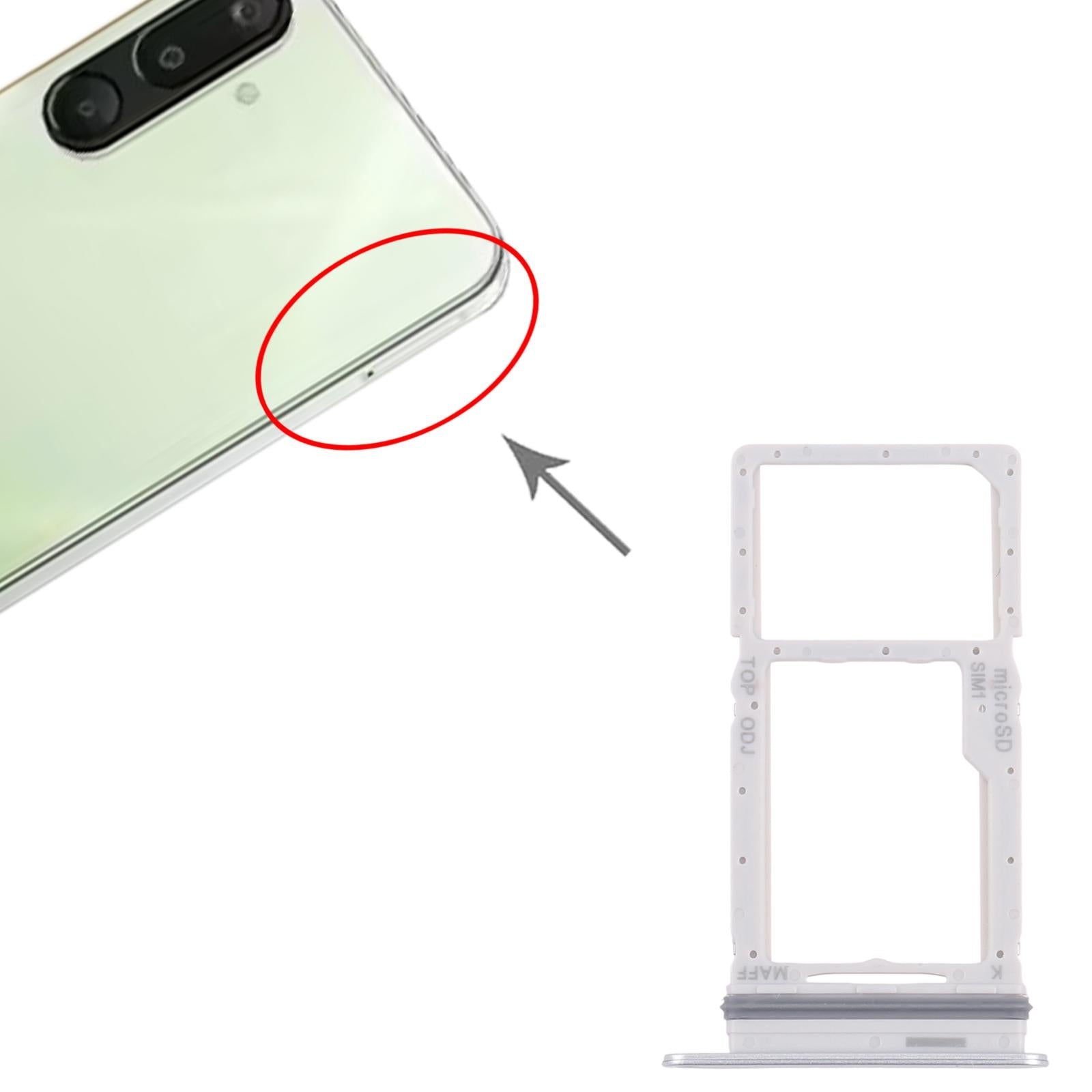 For Samsung Galaxy M16 SM-M166P 10pcs Original SIM + Micro SD Card Tray (Silver)