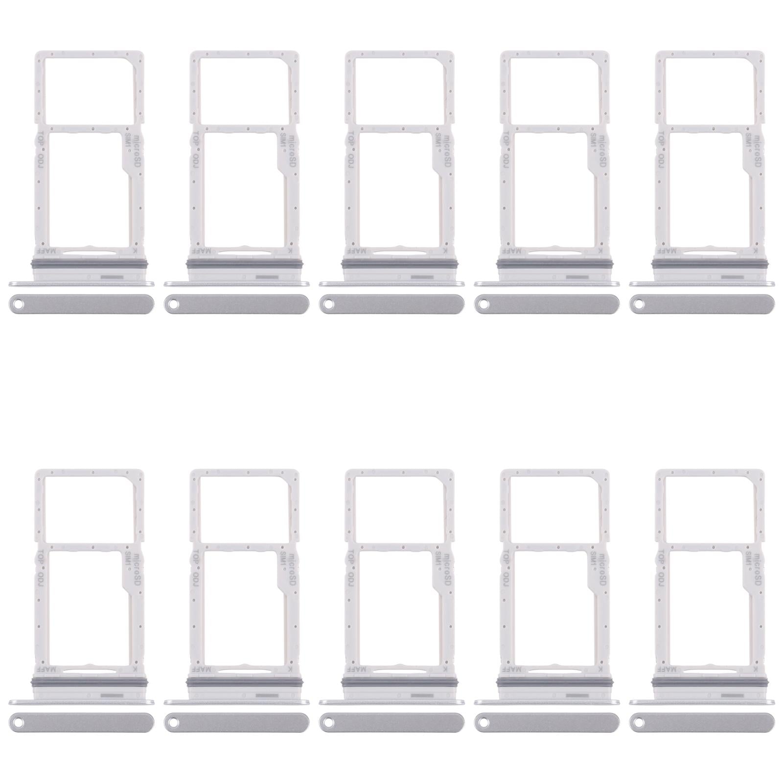 For Samsung Galaxy M16 SM-M166P 10pcs Original SIM + Micro SD Card Tray (Silver)
