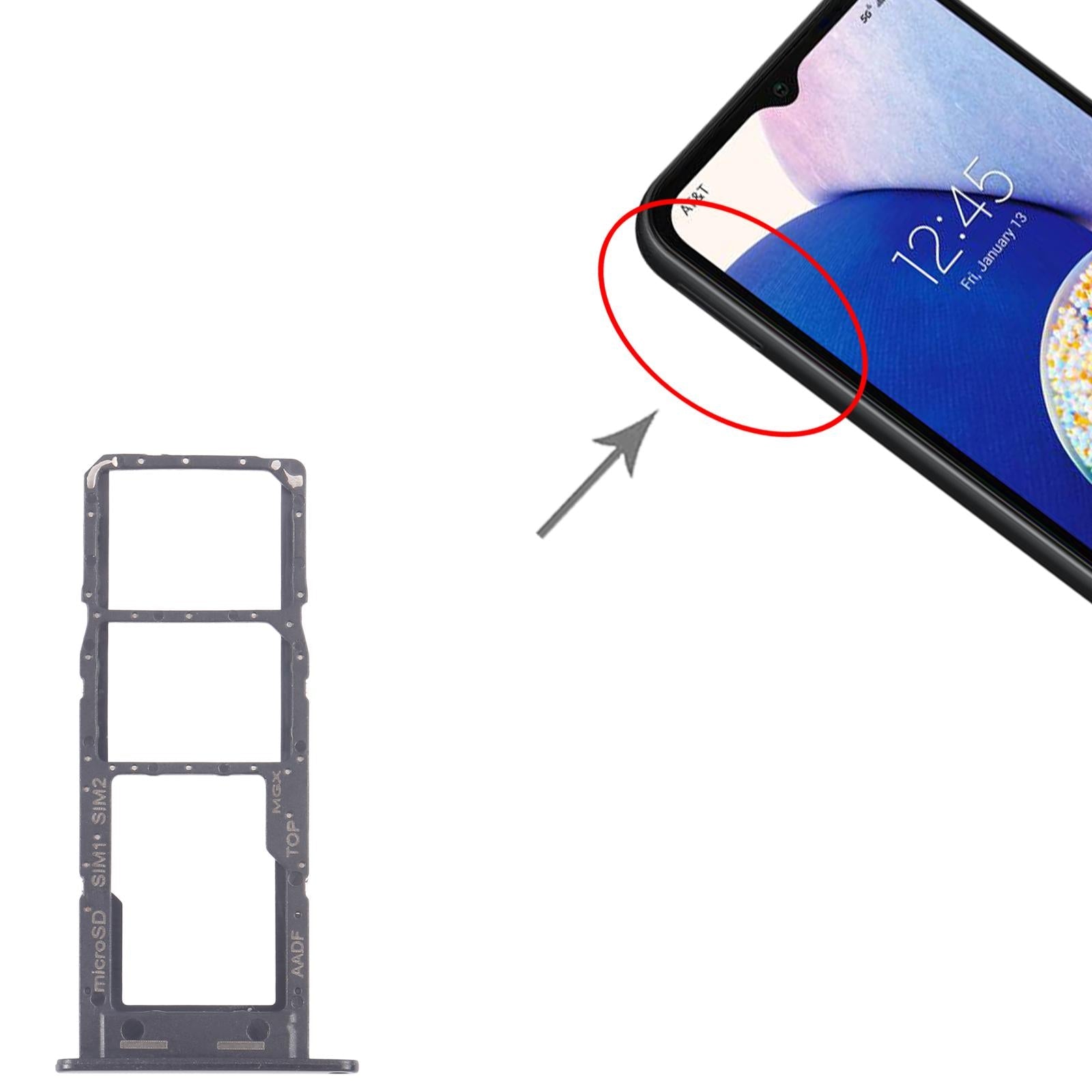 For Samsung Galaxy A14 5G SM-A146B 10pcs Original SIM Card Tray + SIM Card Tray + Micro SD Card Tray (Black)