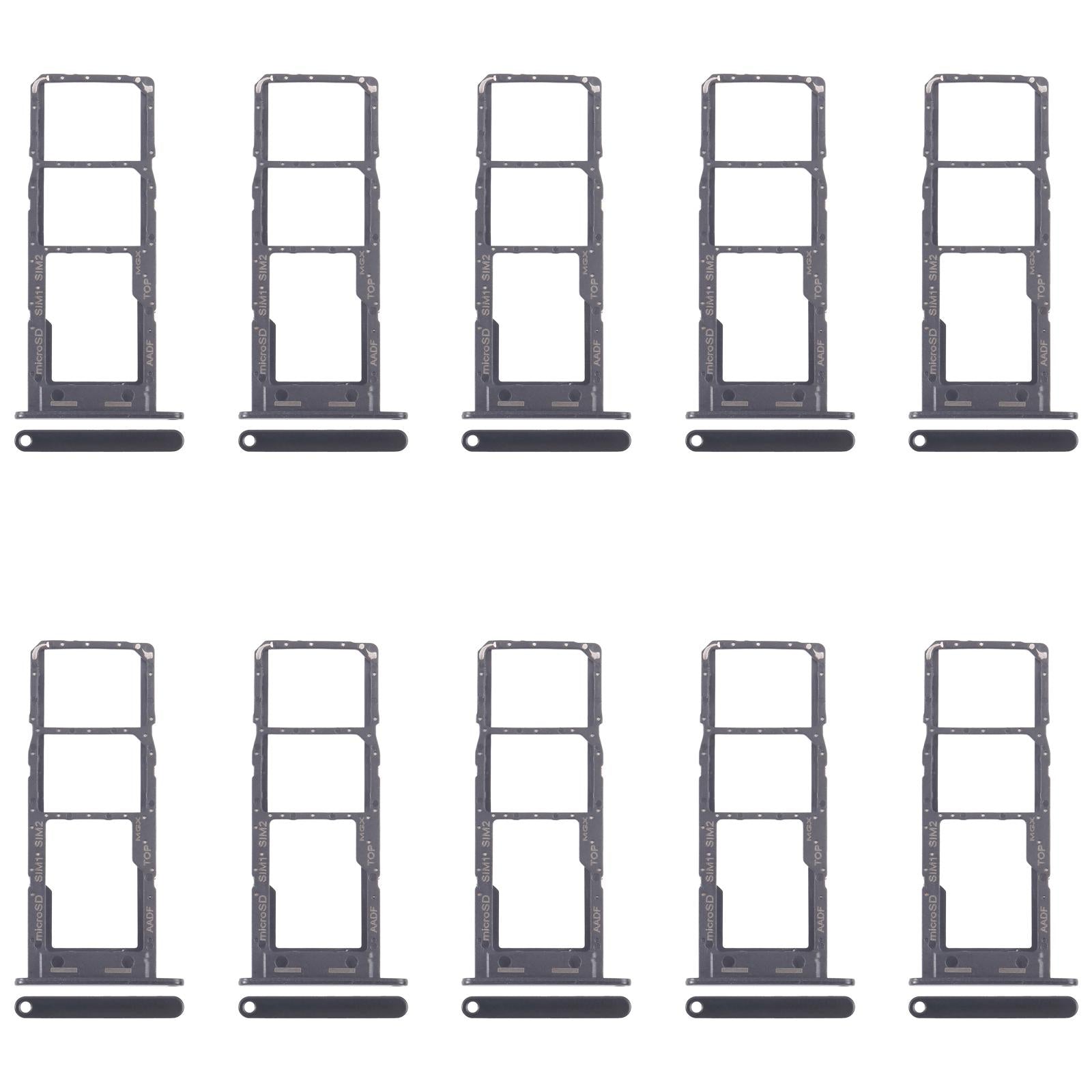For Samsung Galaxy A14 5G SM-A146B 10pcs Original SIM Card Tray + SIM Card Tray + Micro SD Card Tray (Black)