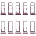 For Samsung Galaxy A14 5G SM-A146B 10pcs Original SIM Card Tray + SIM Card Tray + Micro SD Card Tray (Purple)