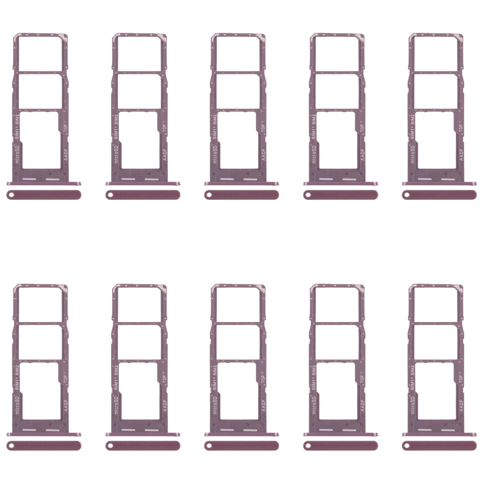 For Samsung Galaxy A14 5G SM-A146B 10pcs Original SIM Card Tray + SIM Card Tray + Micro SD Card Tray (Purple)