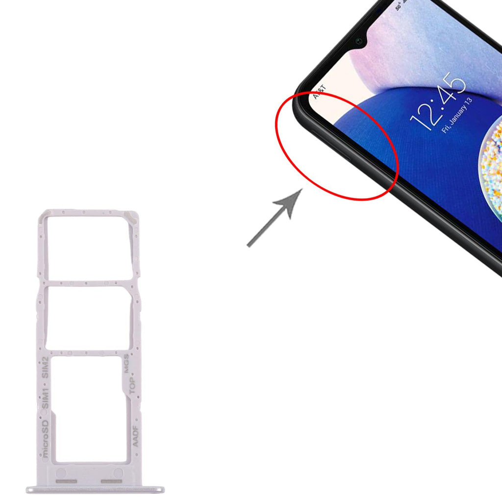 For Samsung Galaxy A14 5G SM-A146B 10pcs Original SIM Card Tray + SIM Card Tray + Micro SD Card Tray (Silver)