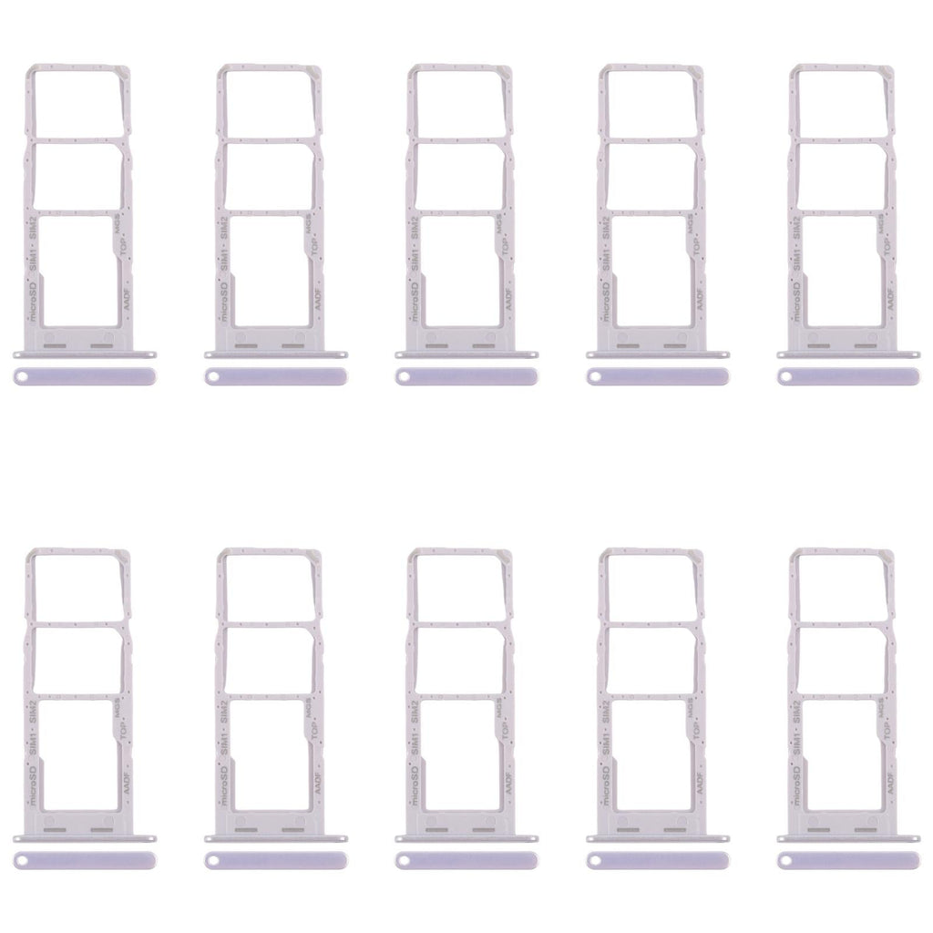For Samsung Galaxy A14 5G SM-A146B 10pcs Original SIM Card Tray + SIM Card Tray + Micro SD Card Tray (Silver)