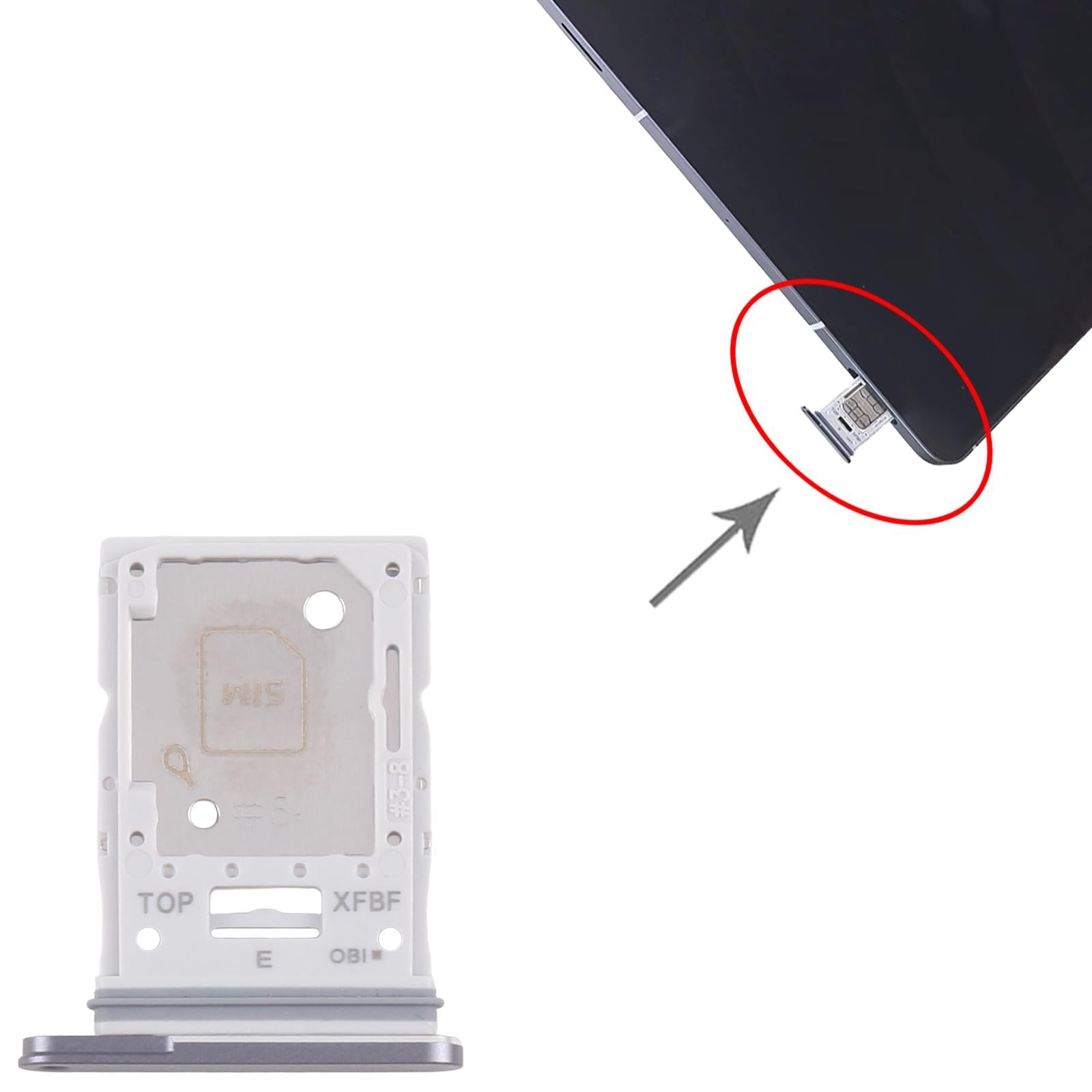 For Samsung Galaxy Tab S10 FE+ SM-X626 Original SIM Card Tray + Micro SD Card Tray (Grey)