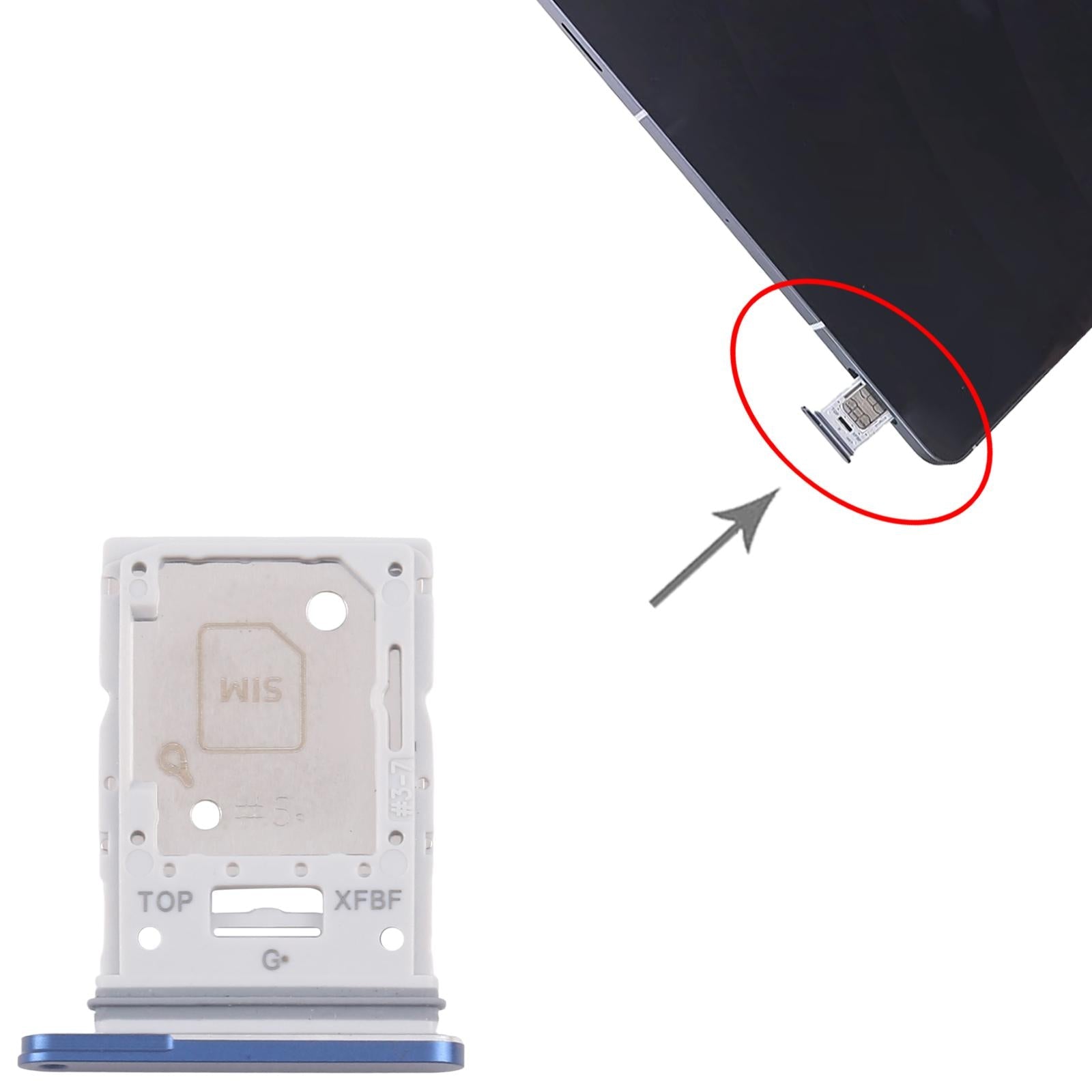For Samsung Galaxy Tab S10 FE+ SM-X626 Original SIM Card Tray + Micro SD Card Tray (Blue)
