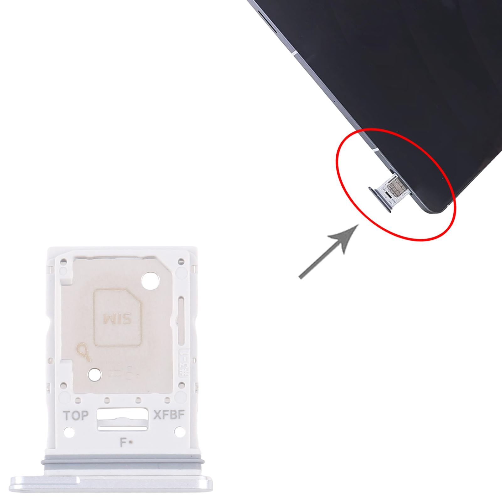 For Samsung Galaxy Tab S10 FE+ SM-X626 Original SIM Card Tray + Micro SD Card Tray (Silver)