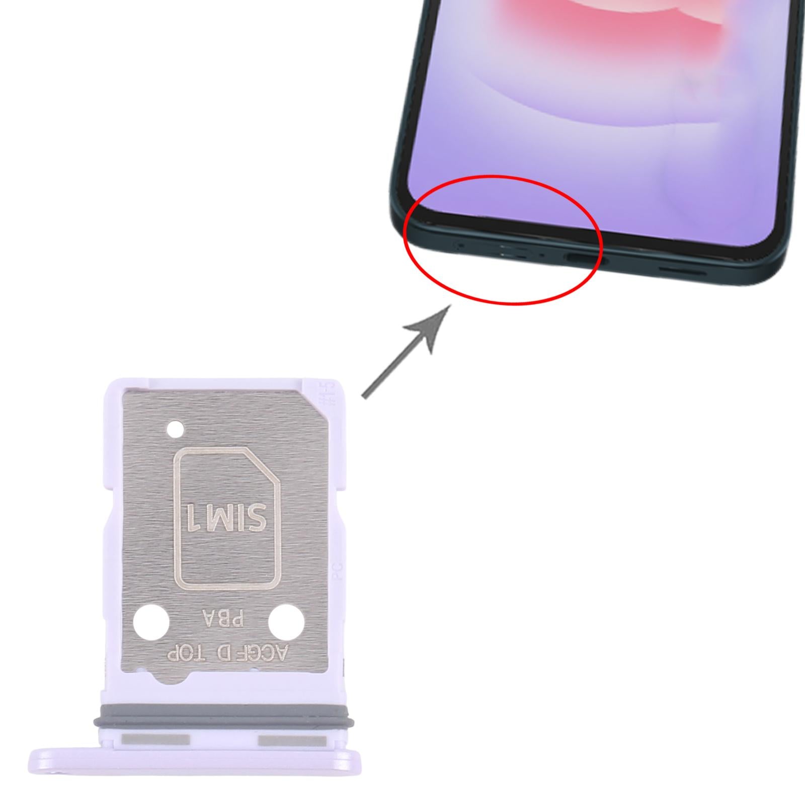 For Samsung Galaxy A37 SM-A376B Original SIM + SIM Card Tray (Purple)