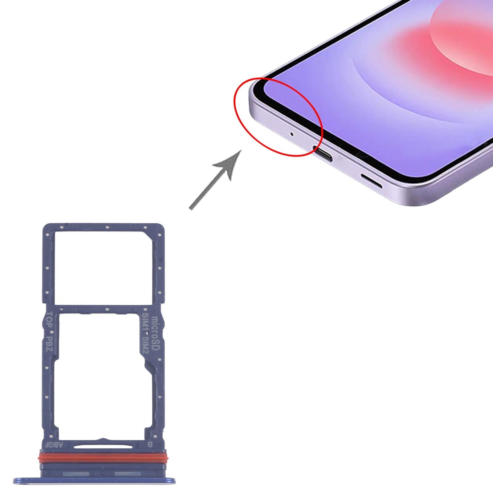 For Samsung Galaxy A27 SM-A276B Original SIM + SIM / Micro SD Card Tray (Blue)