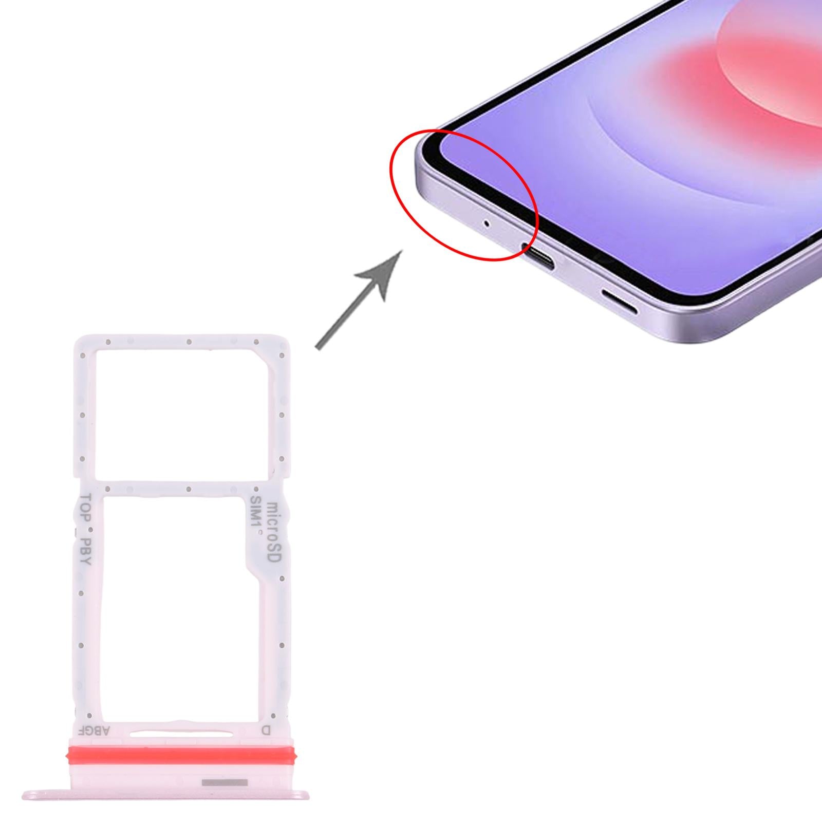 For Samsung Galaxy A27 SM-A276U Original SIM + Micro SD Card Tray (Pink)