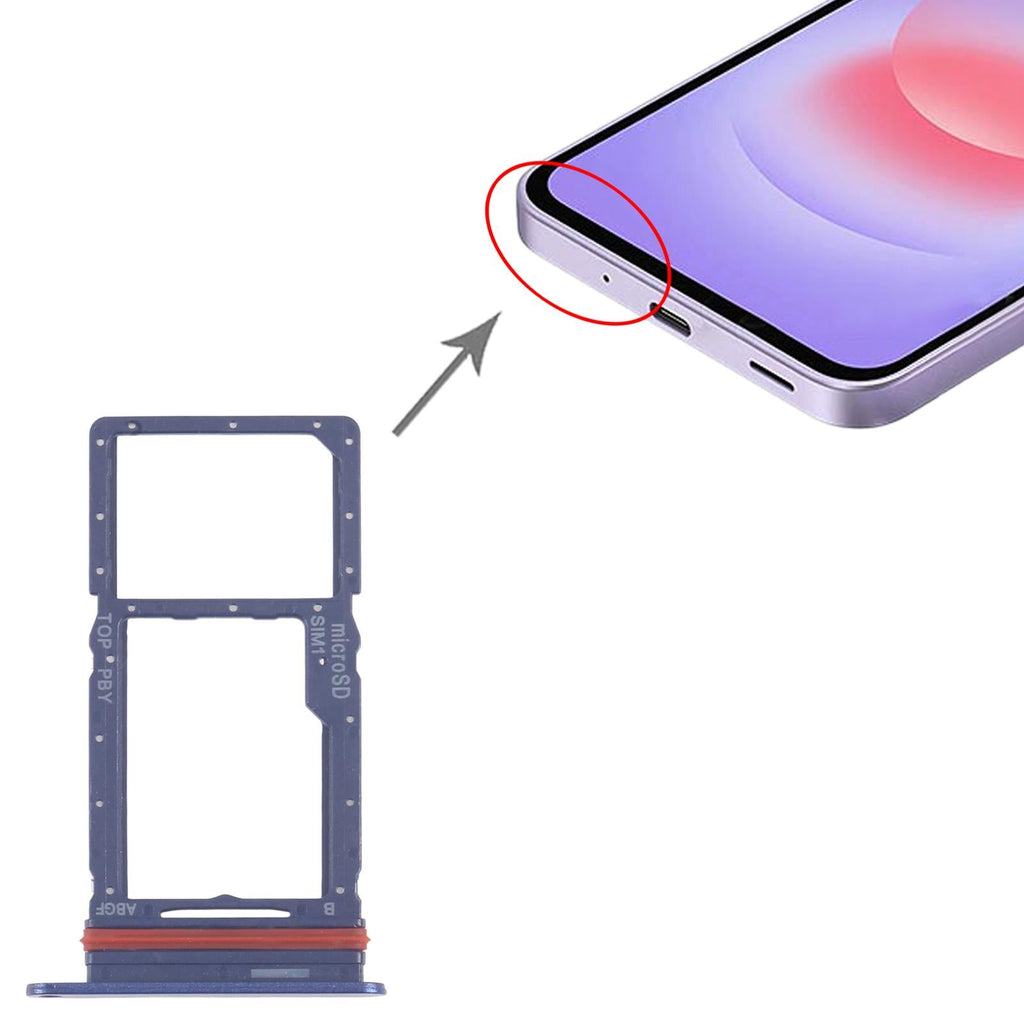 For Samsung Galaxy A27 SM-A276U Original SIM + Micro SD Card Tray (Blue)