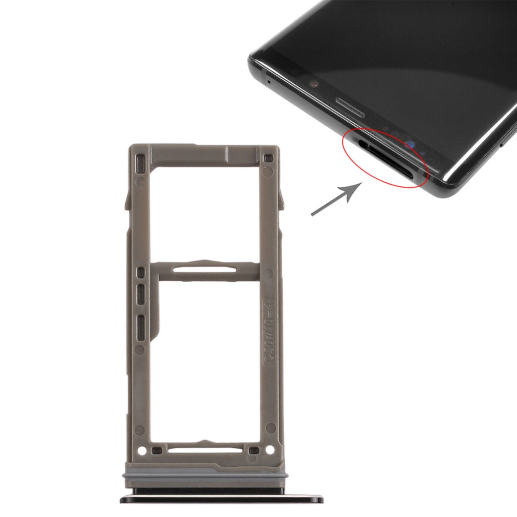 For Galaxy Note9 SIM Card Tray +  Micro SD Card Tray (Black)
