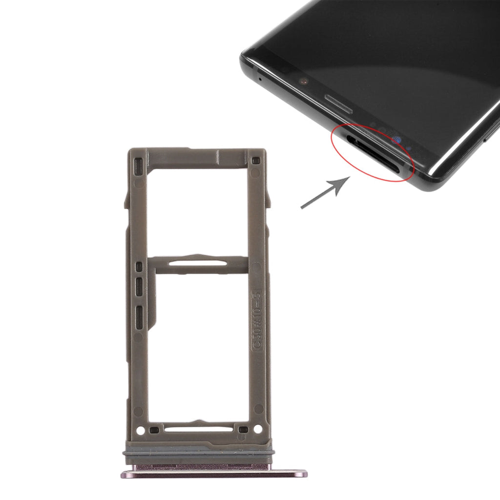For Galaxy Note9 SIM Card Tray +  Micro SD Card Tray (Purple)