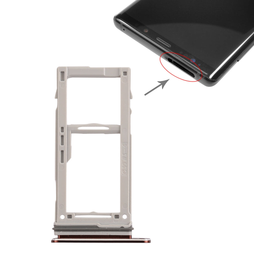 For Galaxy Note9 SIM Card Tray + SIM Card Tray / Micro SD Card Tray (Gold)