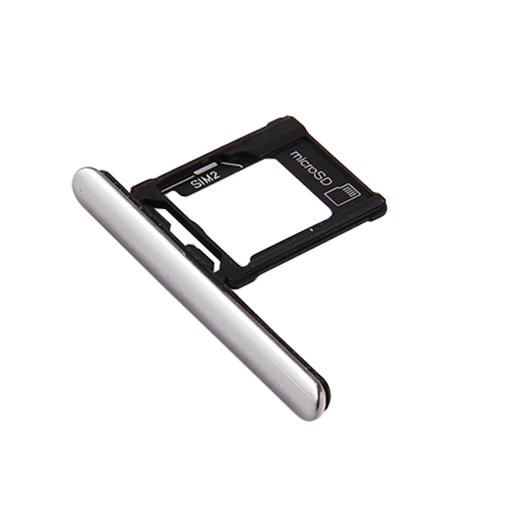 Micro SD / SIM Card Tray + Card Slot Port Dust Plug for Sony Xperia XZ Premium (Dual SIM Version)(Silver)