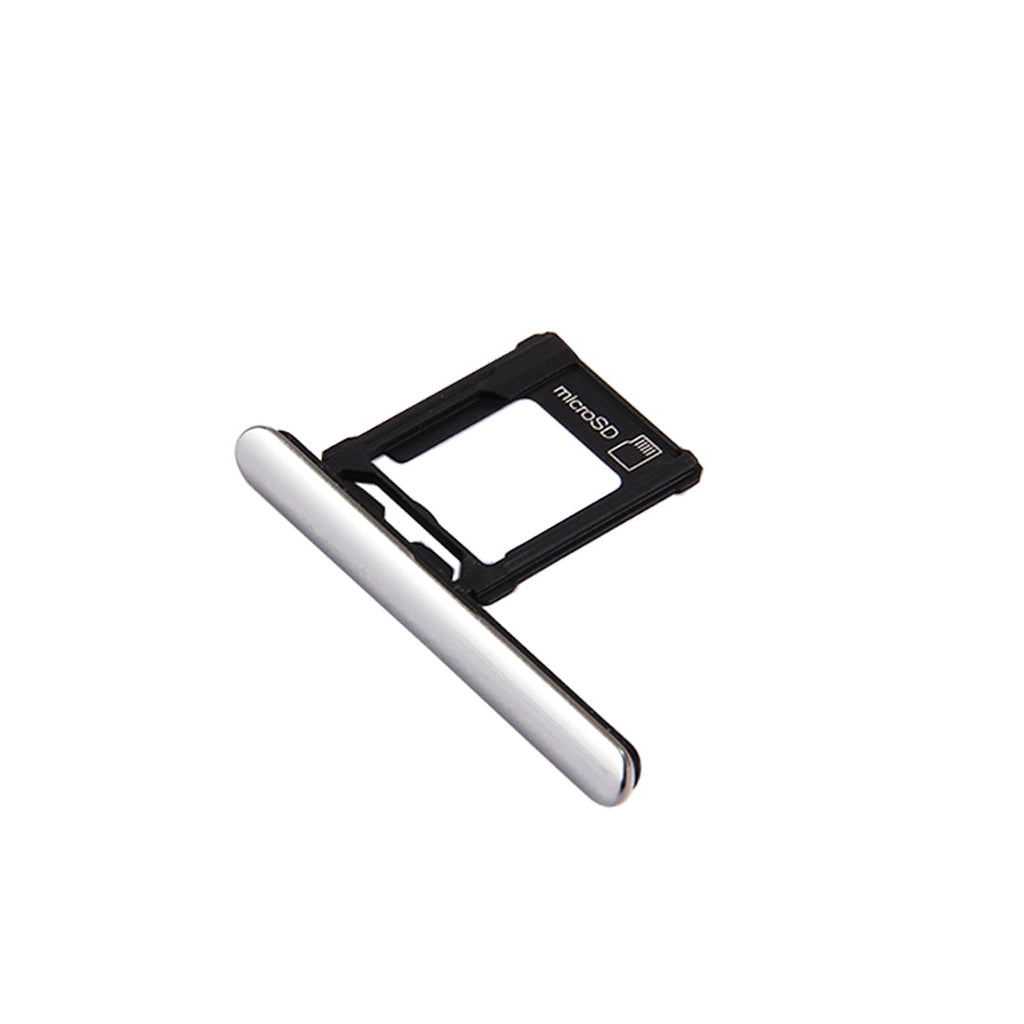 Micro SD Card Tray + Card Slot Port Dust Plug for Sony Xperia XZ Premium (Single SIM Version)(Silver)