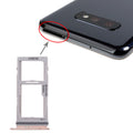 For Galaxy S10+ / S10 / S10e SIM Card Tray + SIM Card Tray / Micro SD Card Tray(Rose Gold)