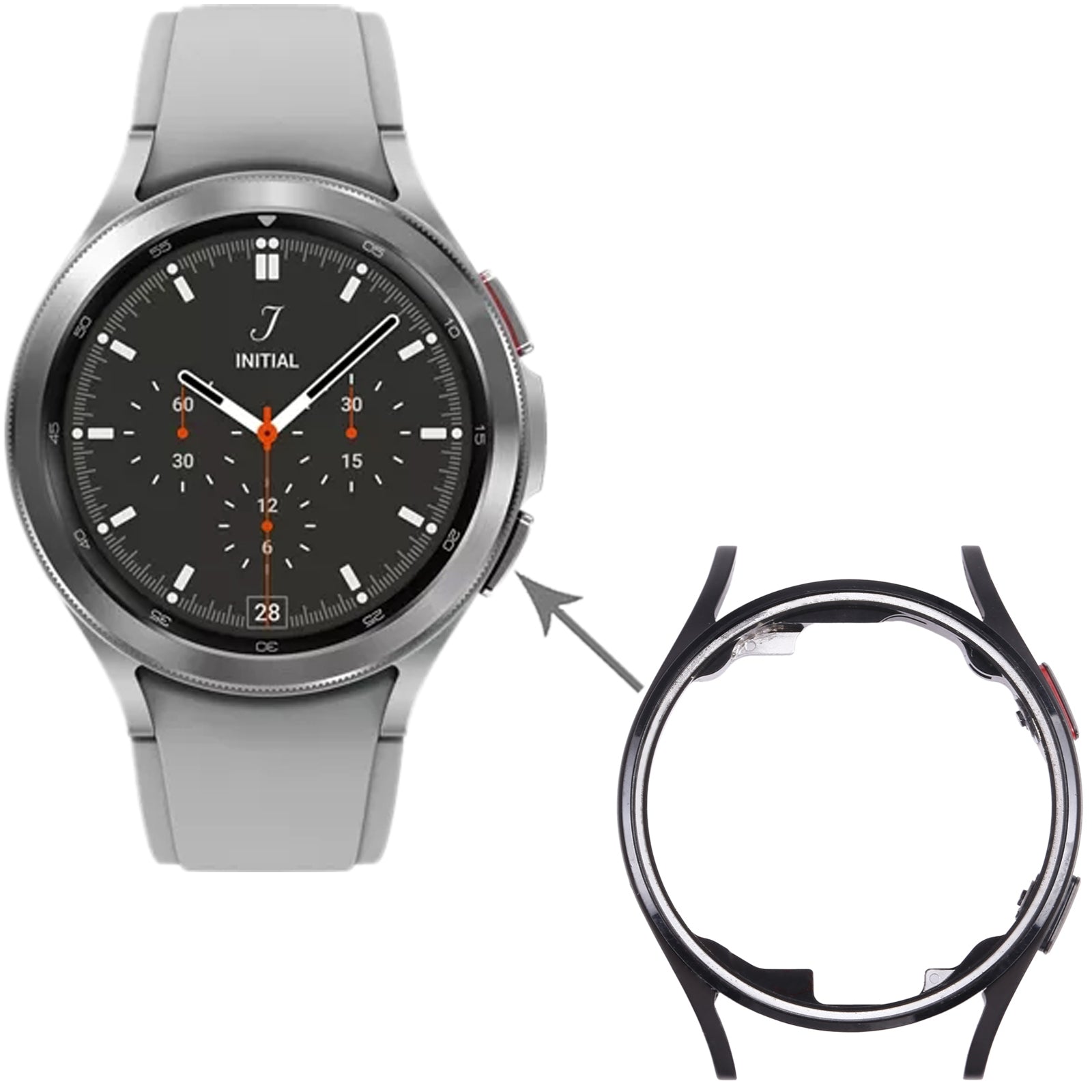 Original LCD Screen Frame Bezel Plate For Samsung Galaxy Watch4 40mm SM-R860 R865(Black)