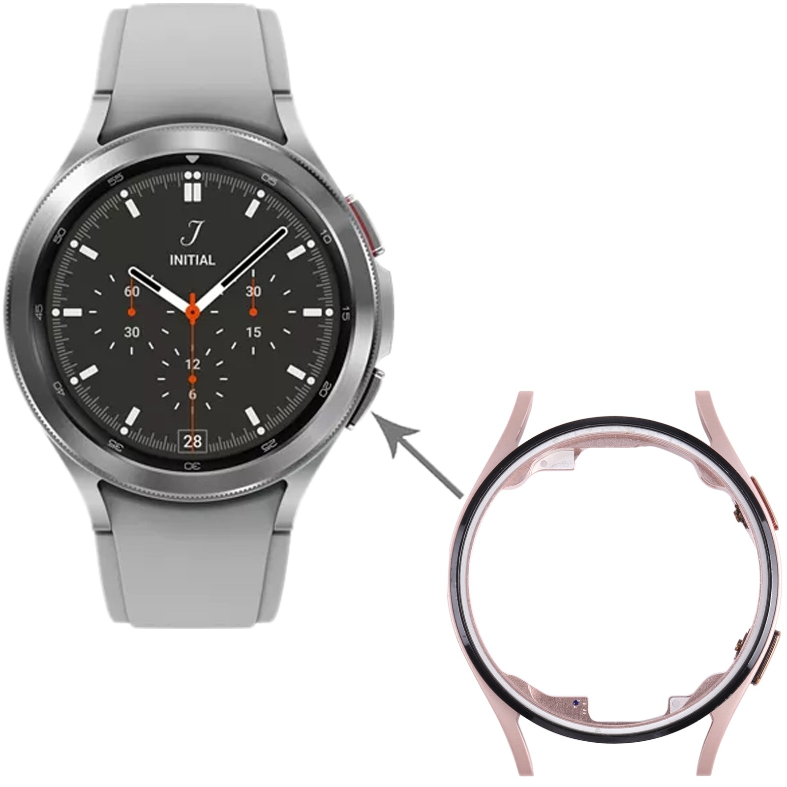 Original LCD Screen Frame Bezel Plate For Samsung Galaxy Watch4 40mm SM-R860 R865(Gold)