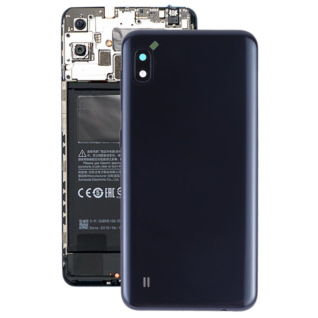 For Galaxy A10 SM-A105F/DS, SM-A105G/DS Battery Back Cover with Camera Lens Frame & Side Keys (Black)
