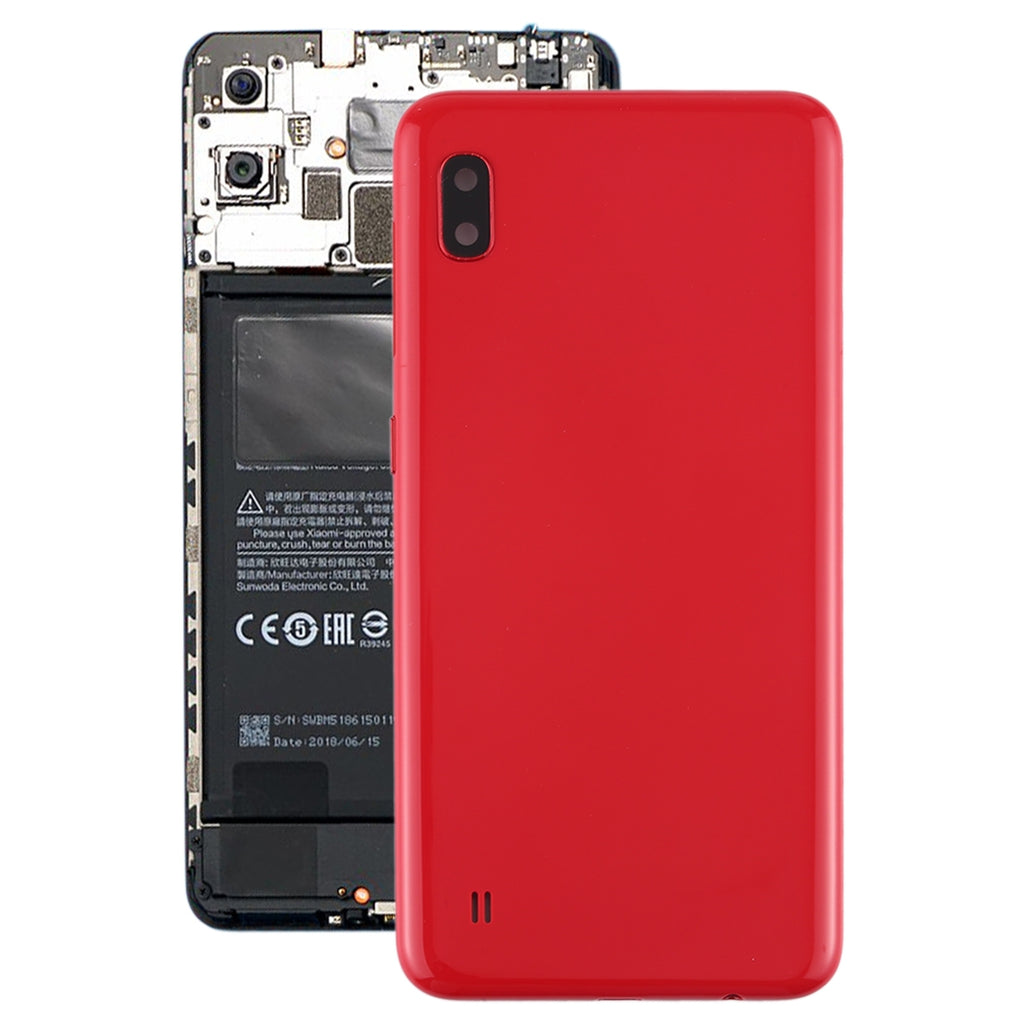 For Galaxy A10 SM-A105F/DS, SM-A105G/DS Battery Back Cover with Camera Lens Frame & Side Keys (Red)