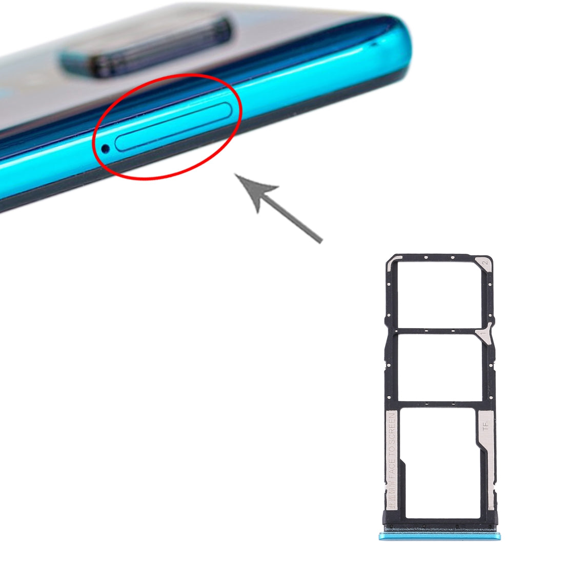 SIM Card Tray + SIM Card Tray + Micro SD Card Tray for Xiaomi Redmi Note 9S / Redmi Note 9 Pro Max / Redmi Note 9 Pro India / Note 10 Lite(Green)