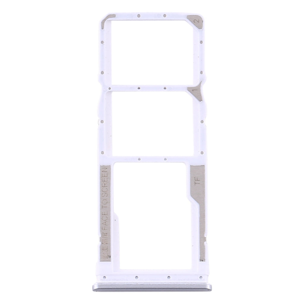 SIM Card Tray + SIM Card Tray + Micro SD Card Tray for Xiaomi Redmi Note 9S / Redmi Note 9 Pro Max / Redmi Note 9 Pro India / Note 10 Lite(Silver)