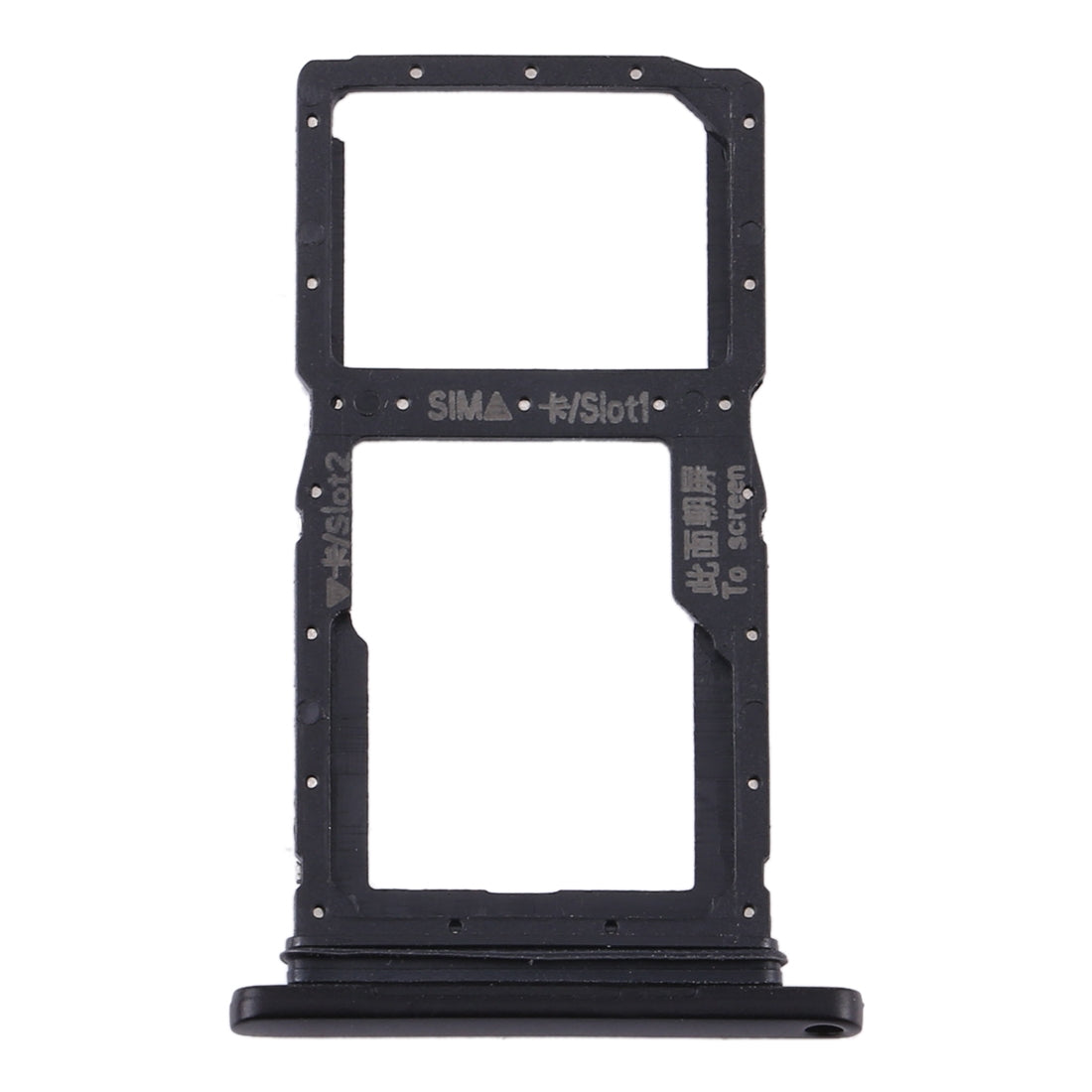 SIM Card Tray + SIM Card Tray / Micro SD Card Tray for Huawei Y9s(Black)