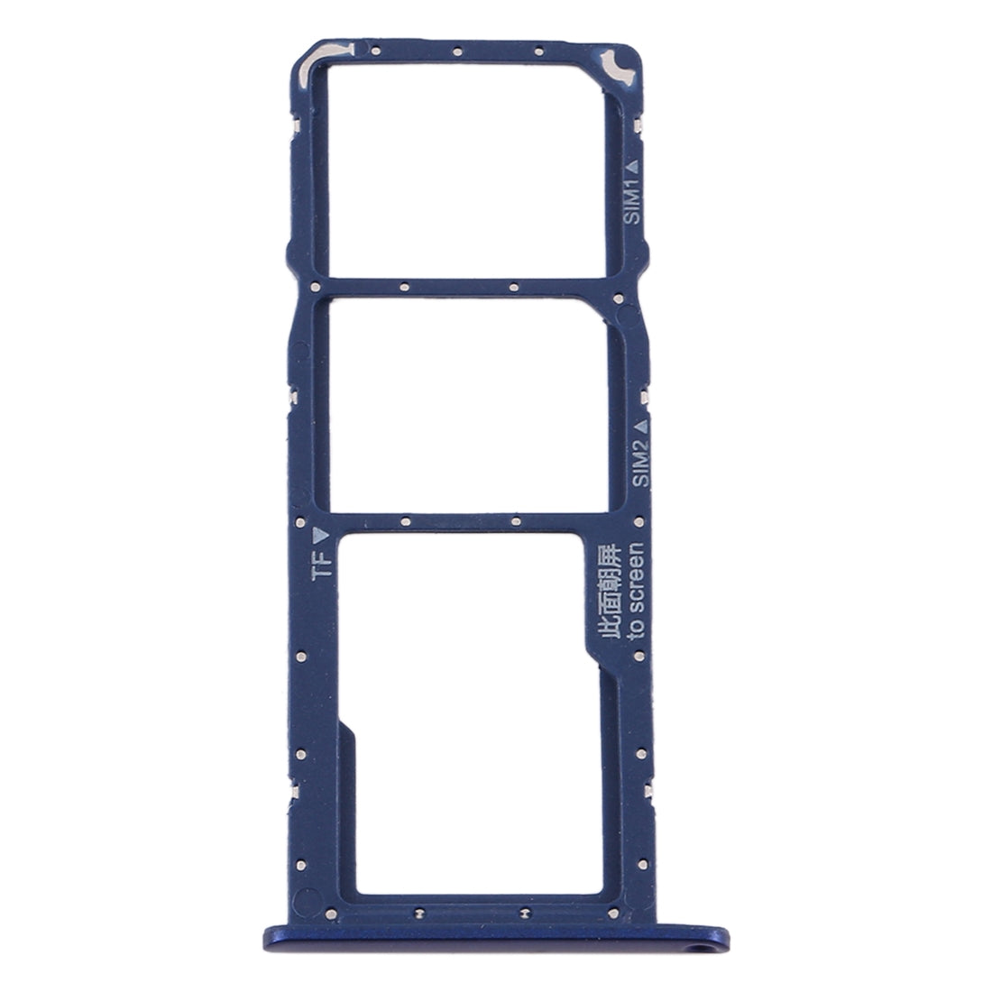 SIM Card Tray + SIM Card Tray + Micro SD Card Tray for Huawei Honor 8A Pro (Blue)