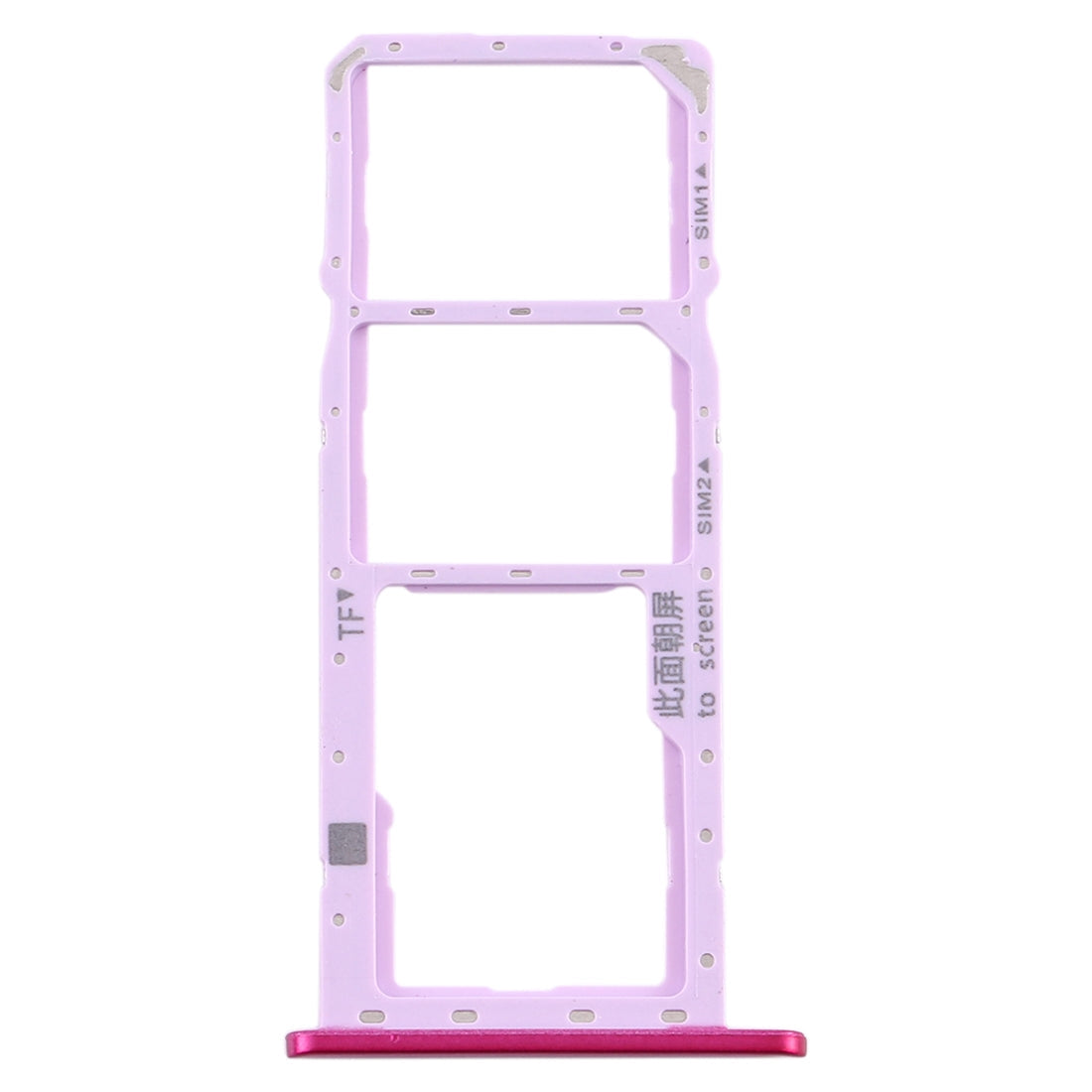 SIM Card Tray + SIM Card Tray + Micro SD Card Tray for Huawei Y6 Pro (2019) (Rose Red)