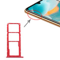 SIM Card Tray + SIM Card Tray + Micro SD Card Tray for Huawei Y6 (2019) (Red)