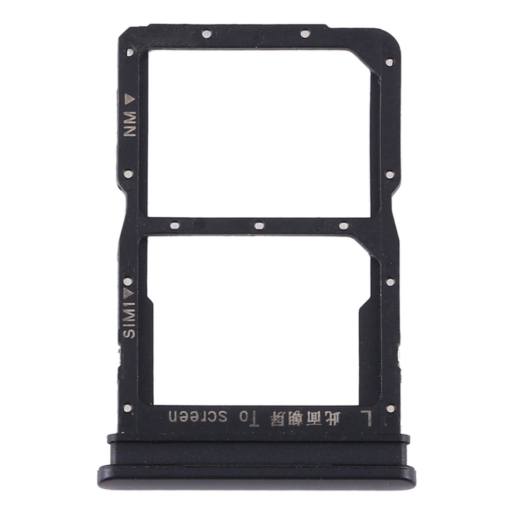 SIM Card Tray + NM Card Tray for Huawei Y8p (Black)