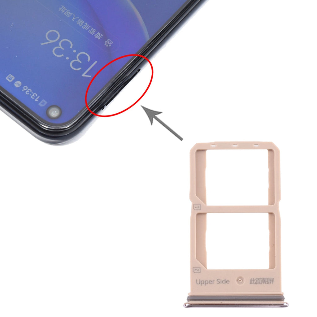 For Vivo Y70s V2002A SIM Card Tray + SIM Card Tray (Gold)