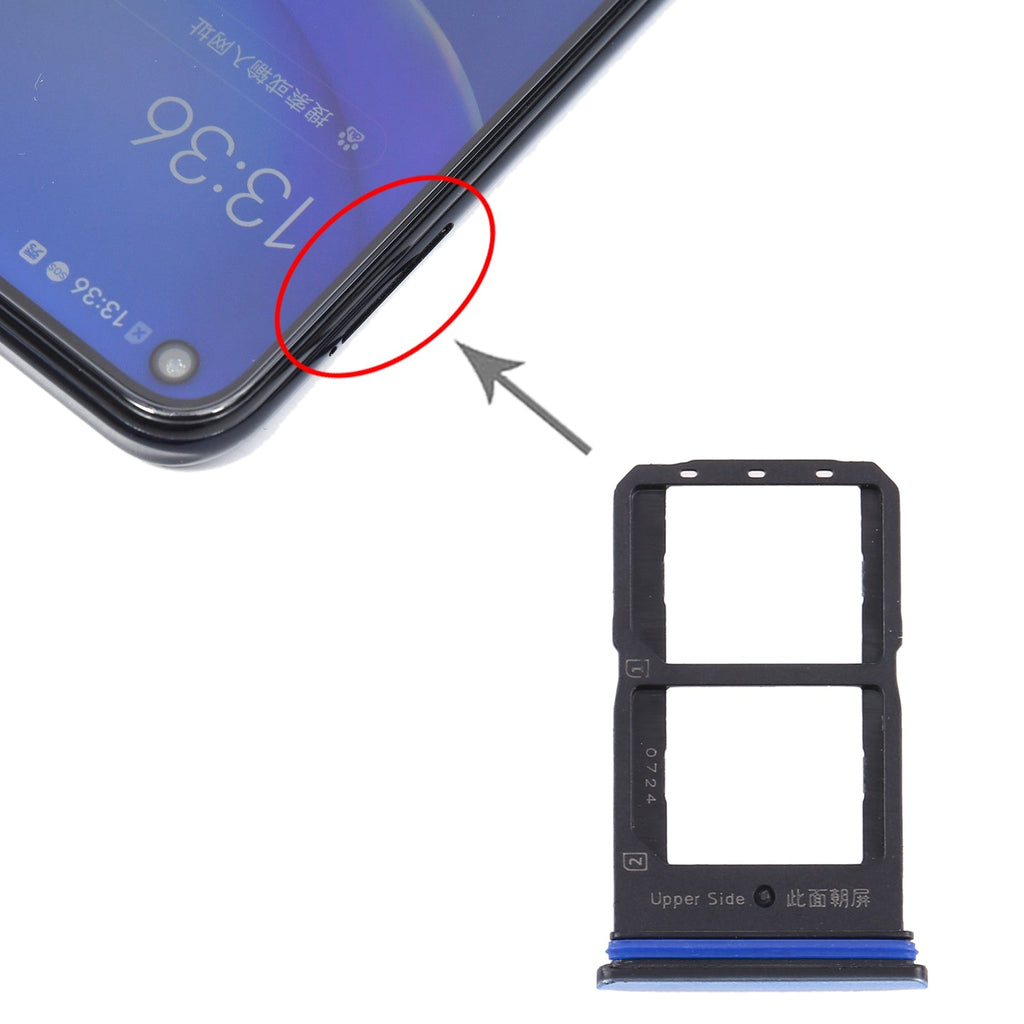 For Vivo Y70s V2002A SIM Card Tray + SIM Card Tray (Silver)