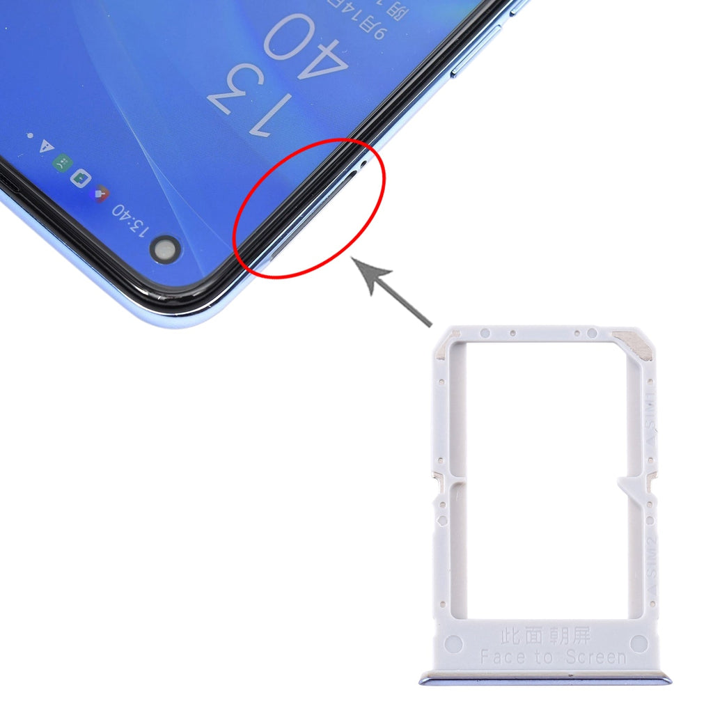 For OPPO Reno4 SE/A93 4G/OPPO Reno4 F/Reno4 Lite/F17 Pro PEAT00 PEAM00 SIM Card Tray + SIM Card Tray (Silver)