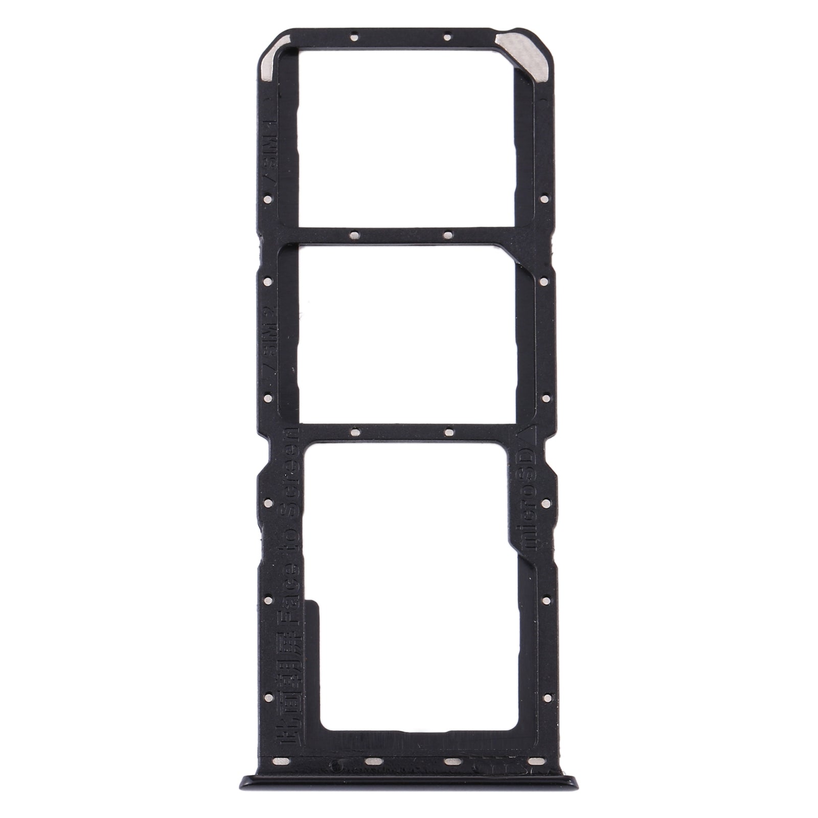 For OPPO A91/F15/Reno3 4G/Reno3 Youth CPH2001 CPH2021 PCPM00 SIM Card Tray + SIM Card Tray + Micro SD Card Tray(Black)